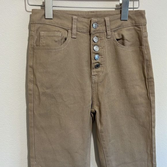 SheIn Tan High Rise Flare Pants - Picture 3 of 6